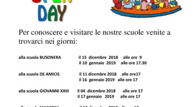 OPEN DAY SCUOLE PRIMARIE: BENVENUTI NEL NOSTRO MONDO!!